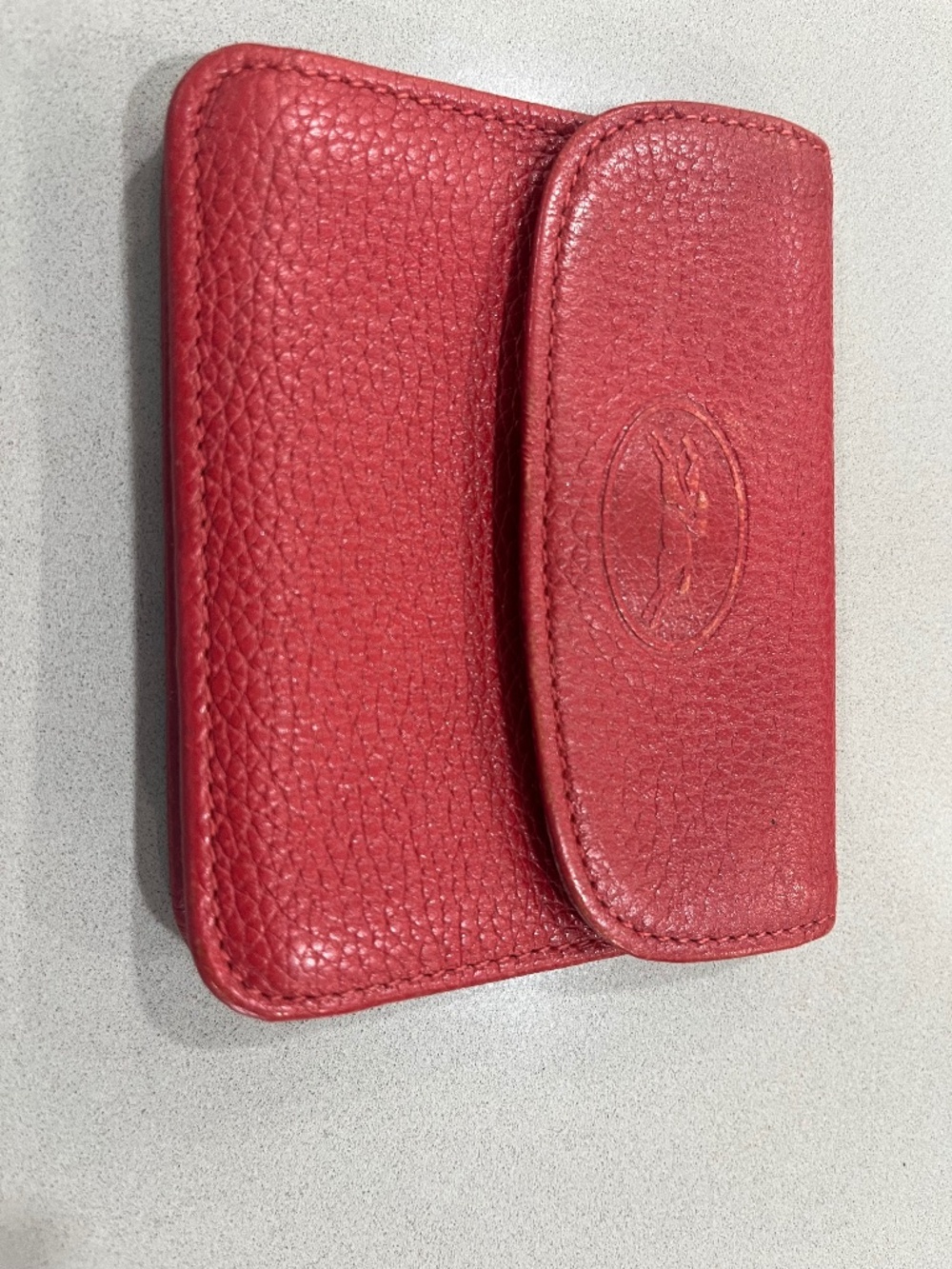 Longchamp Red Card Case.  Made in France.
